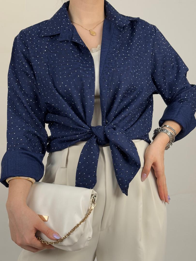 شومیز پلنگی نگین دار