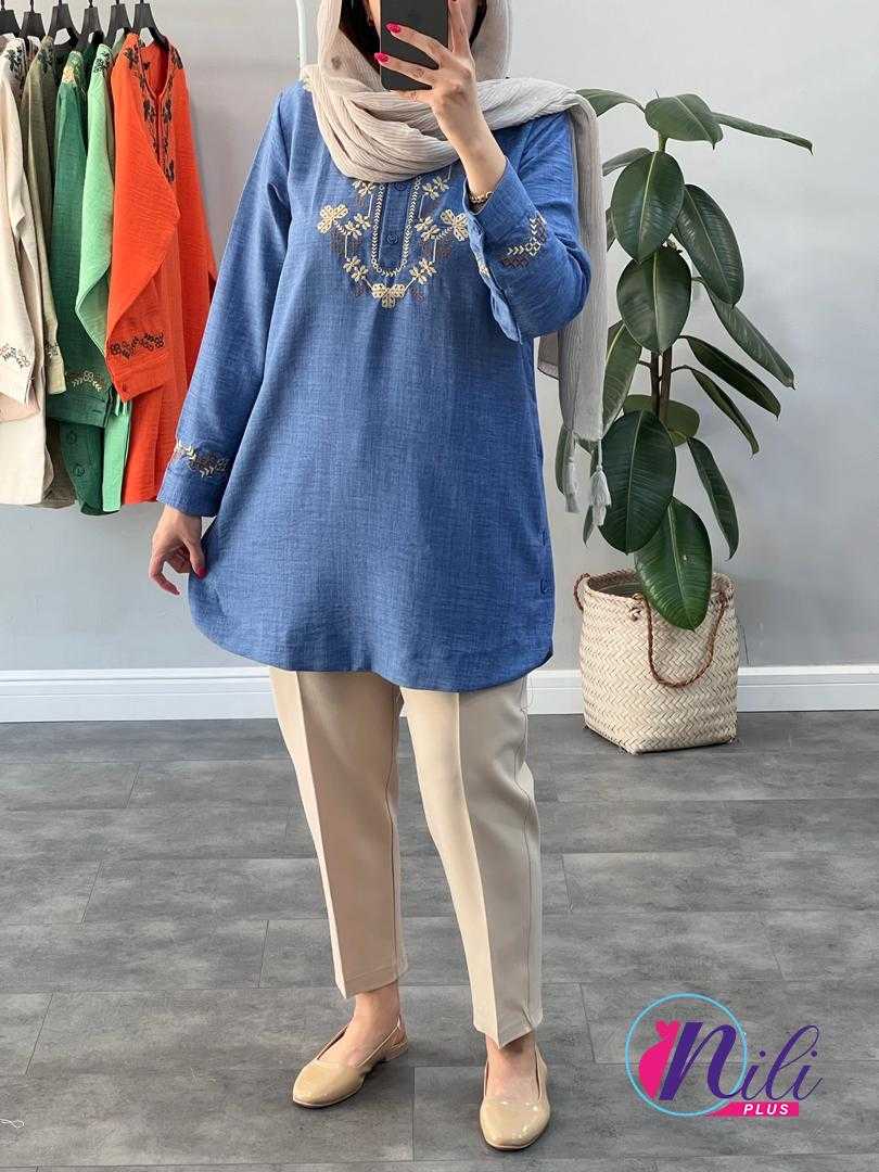 تونیک یقه سوزن دوزی 