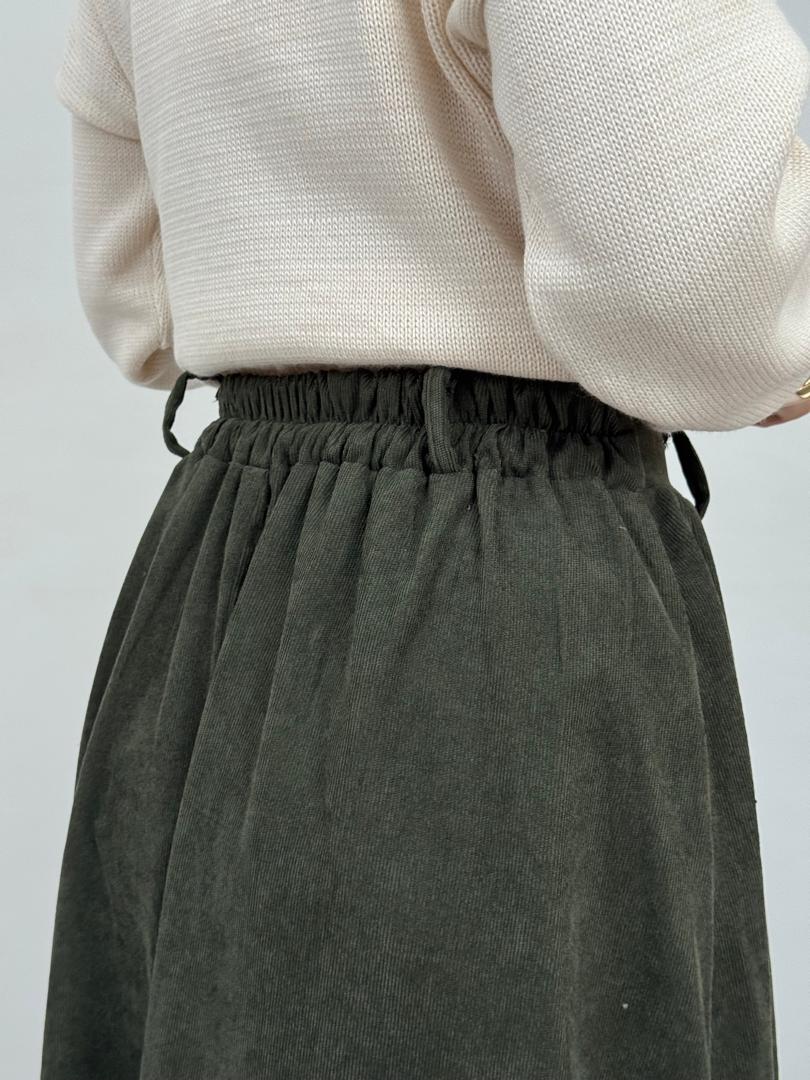 دامن - دامن مخمل با کمربند چرم دامن مخمل با کمربند چرم-2