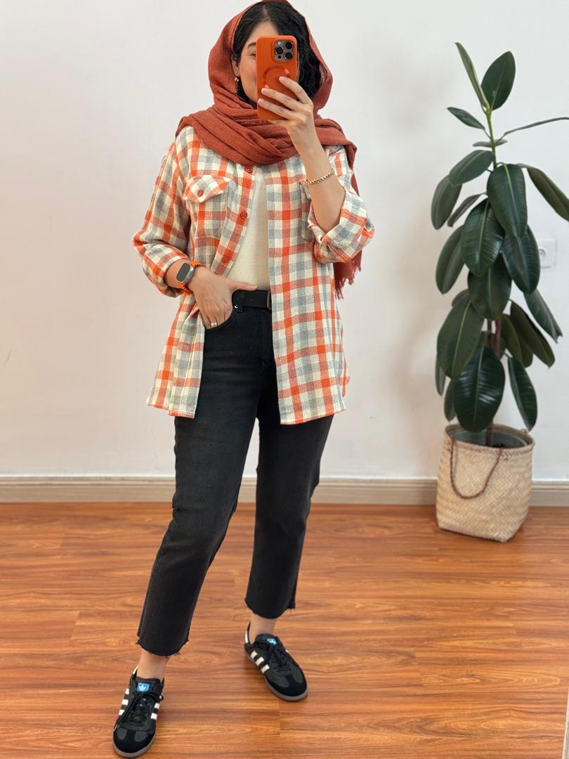 مانتو چهارخونه کنفی