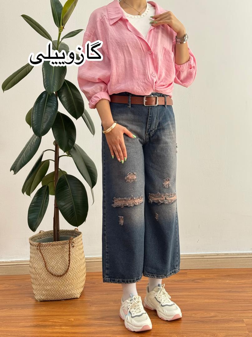 شلوار واید لگ اطلسی
