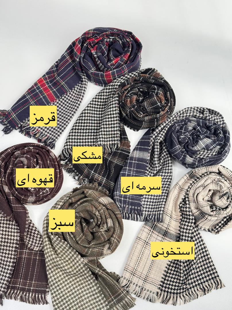 شال و روسری - شال چهارخونه دو رویه شال چهارخونه دو رویه-7