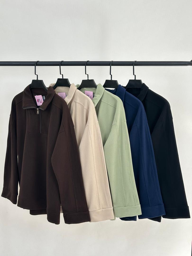 پلیور نیم زیپ بیسکویتی